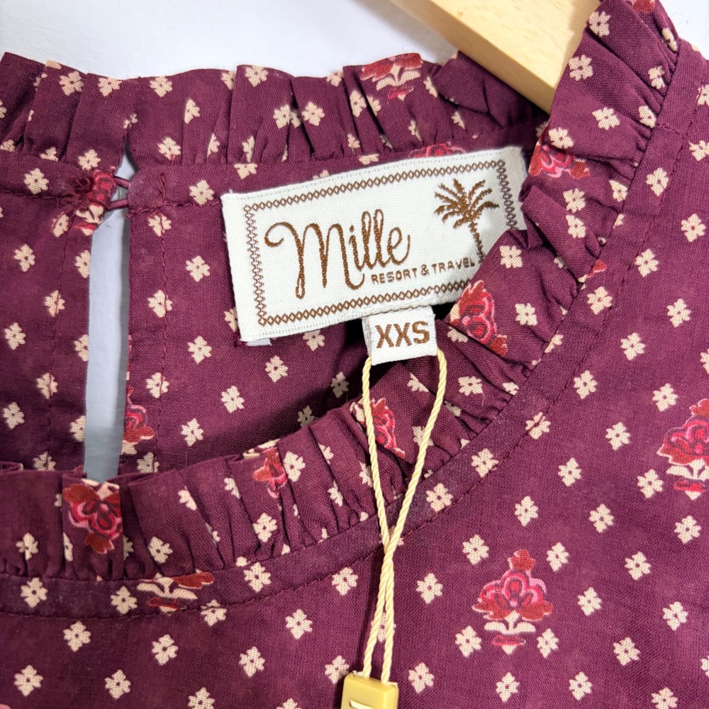 Mille Resort Travel Maeve‎ Scarf Print Long Sleeve Romantic Dress NWT XXS - Picture 6 of 9